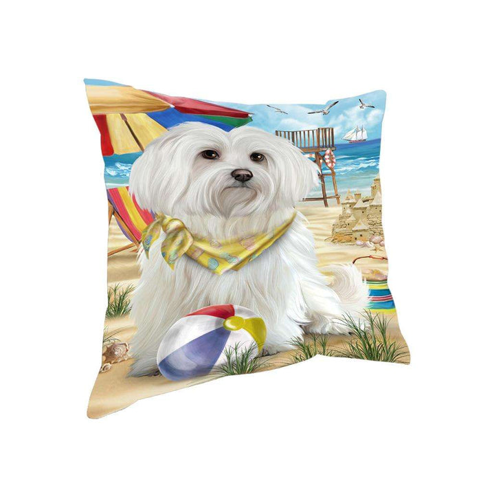Pet Friendly Beach Maltese Dog Pillow PIL56084