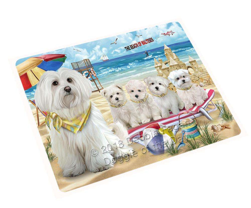 Pet Friendly Beach Malteses Dog Cutting Board C54024