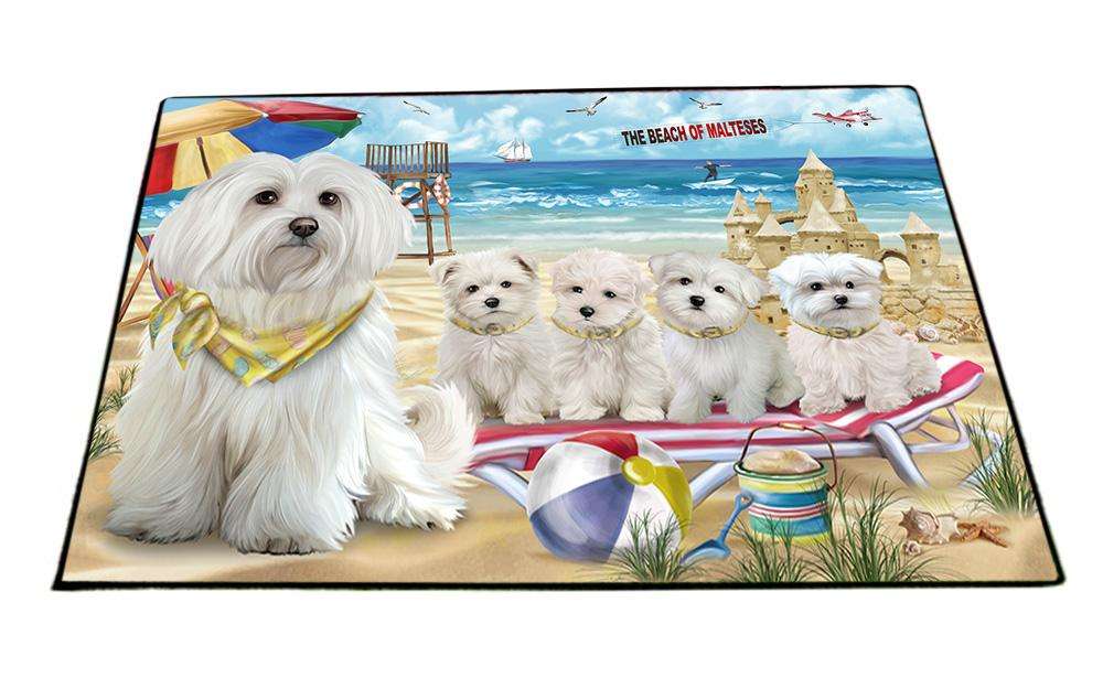 Pet Friendly Beach Malteses Dog Floormat FLMS50265