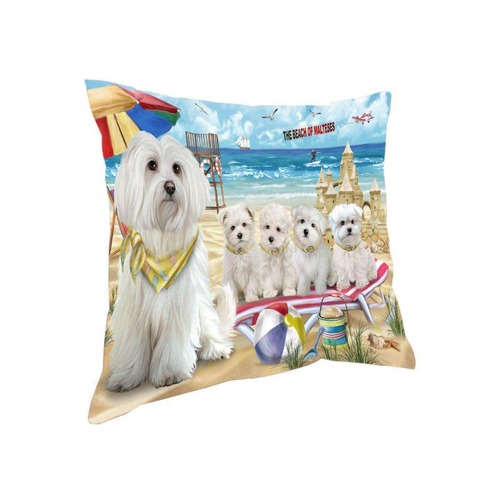 Pet Friendly Beach Malteses Dog Pillow PIL56064