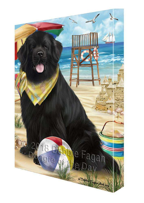 Pet Friendly Beach Newfoundland Dog Canvas Print Wall Art Décor CVS105371