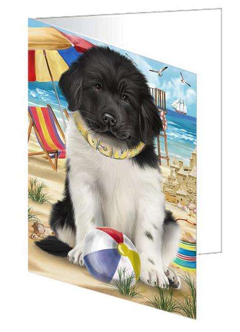 Pet Friendly Beach Newfoundland Dog Handmade Artwork Assorted Pets Greeting Cards and Note Cards with Envelopes for All Occasions and Holiday Seasons GCD66542