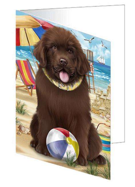 Pet Friendly Beach Newfoundland Dog Handmade Artwork Assorted Pets Greeting Cards and Note Cards with Envelopes for All Occasions and Holiday Seasons GCD66545