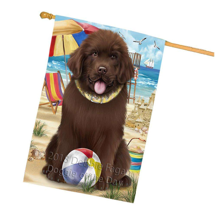 Pet Friendly Beach Newfoundland Dog House Flag FLG54370