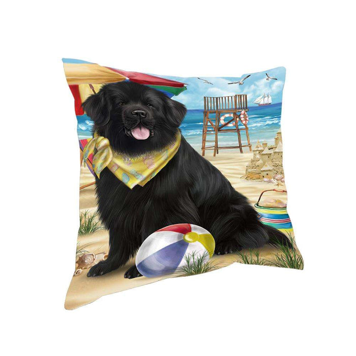Pet Friendly Beach Newfoundland Dog Pillow PIL73300