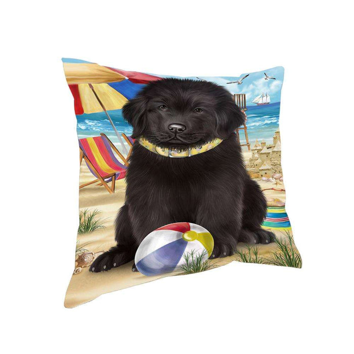 Pet Friendly Beach Newfoundland Dog Pillow PIL73304