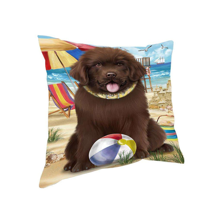 Pet Friendly Beach Newfoundland Dog Pillow PIL73312