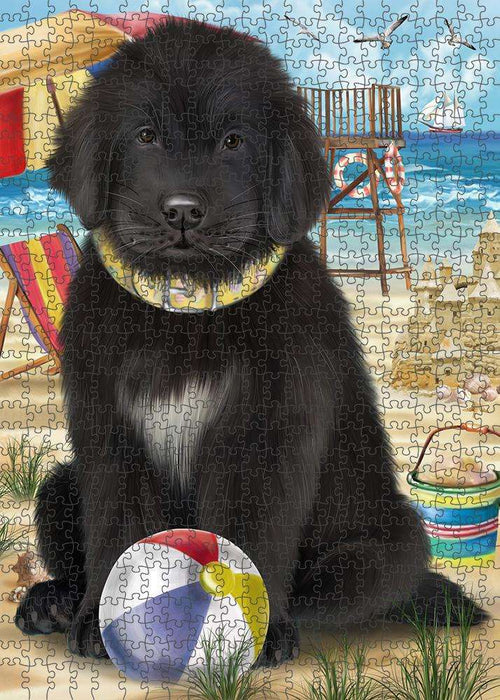 Pet Friendly Beach Newfoundland Dog Puzzle with Photo Tin PUZL83824
