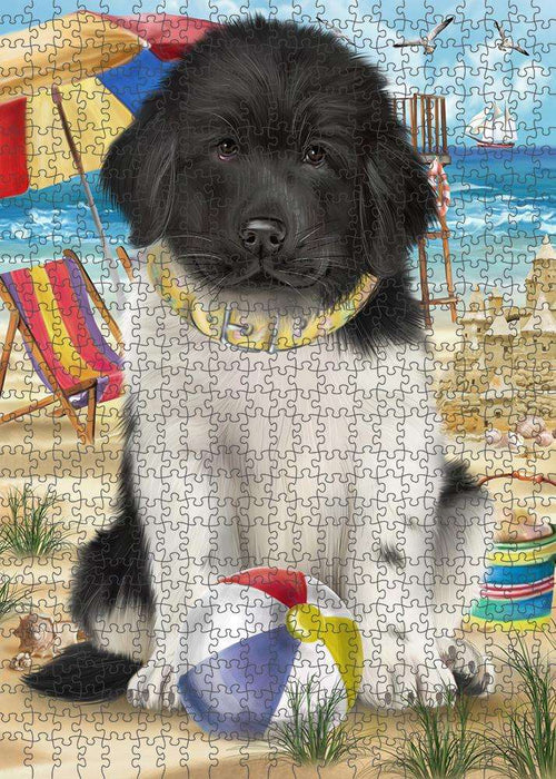 Pet Friendly Beach Newfoundland Dog Puzzle with Photo Tin PUZL83840