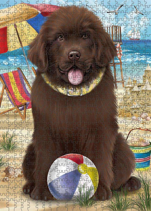 Pet Friendly Beach Newfoundland Dog Puzzle with Photo Tin PUZL83844