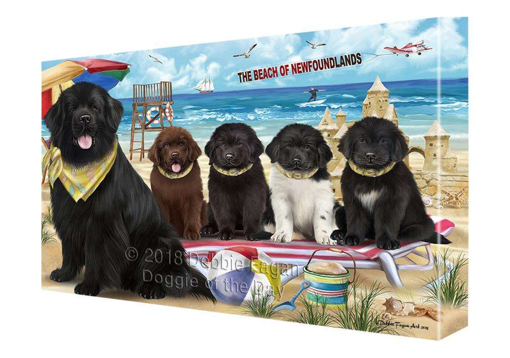 Pet Friendly Beach Newfoundland Dogs Canvas Print Wall Art Décor CVS105362