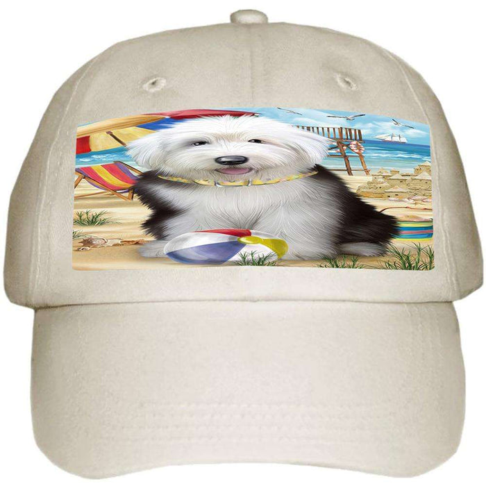 Pet Friendly Beach Old English Sheepdog Ball Hat Cap HAT53916