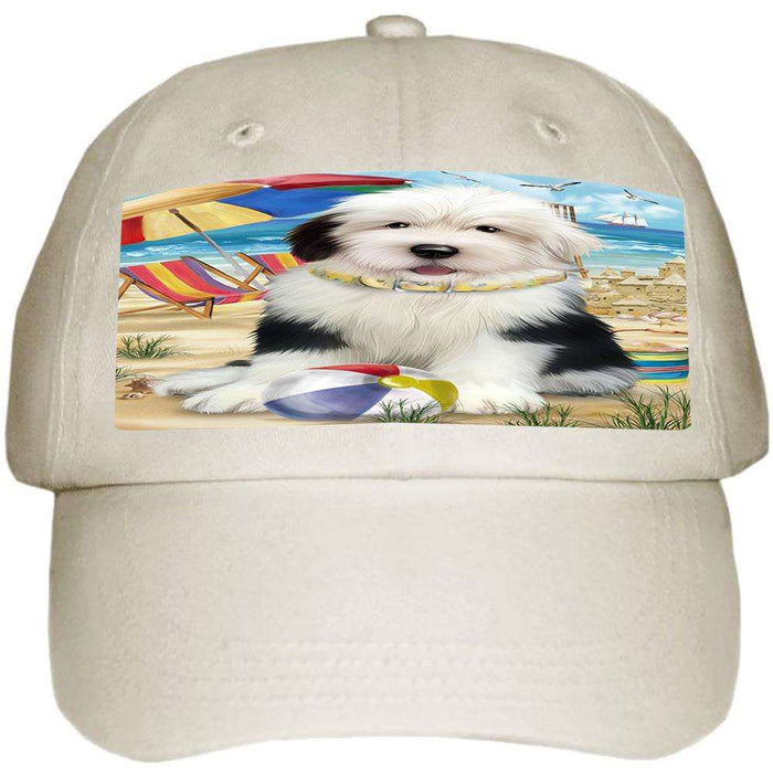 Pet Friendly Beach Old English Sheepdog Ball Hat Cap HAT53919