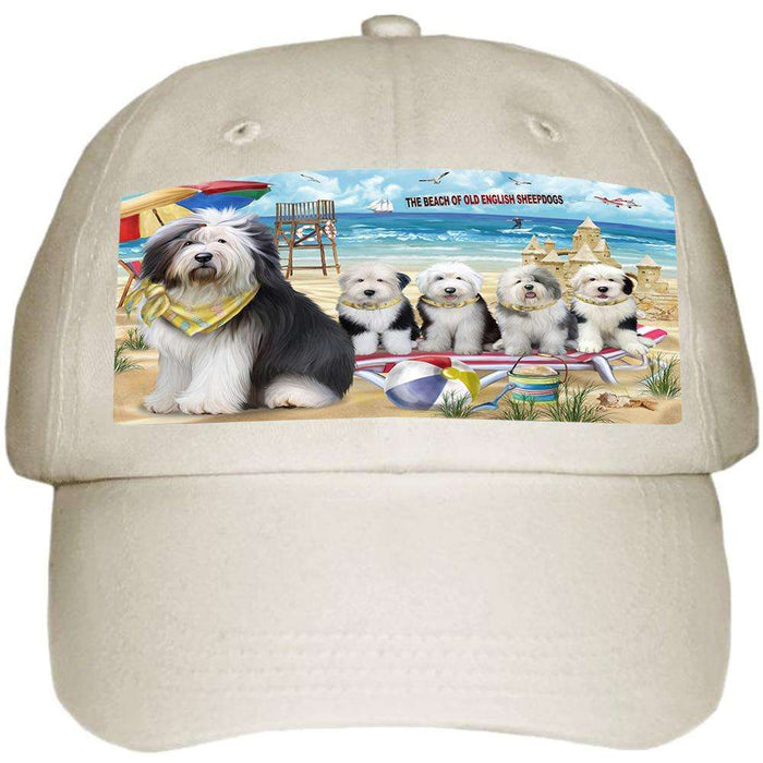 Pet Friendly Beach Old English Sheepdogs Ball Hat Cap HAT53907