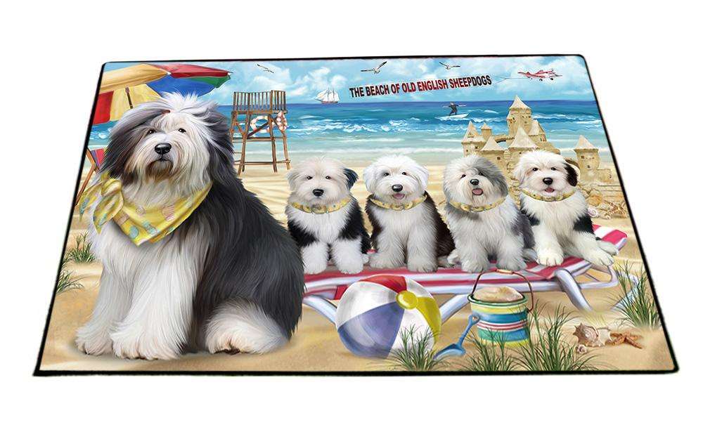Pet Friendly Beach Old English Sheepdogs Floormat FLMS50268