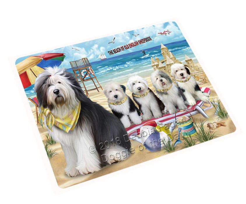 Pet Friendly Beach Old English Sheepdogs Magnet Mini (3.5" x 2") MAG54042