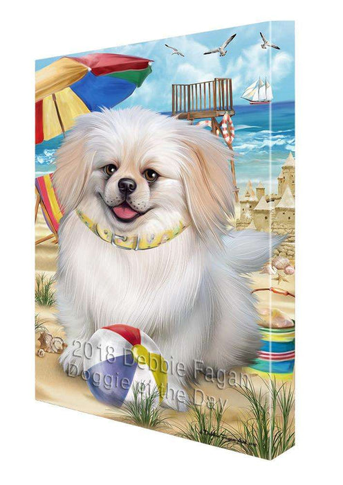 Pet Friendly Beach Pekingese Dog Canvas Wall Art CVS66337