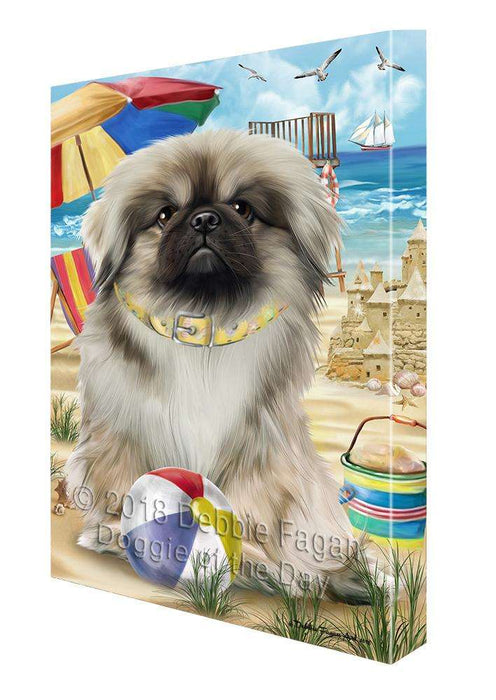 Pet Friendly Beach Pekingese Dog Canvas Wall Art CVS66346