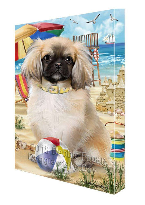 Pet Friendly Beach Pekingese Dog Canvas Wall Art CVS66355