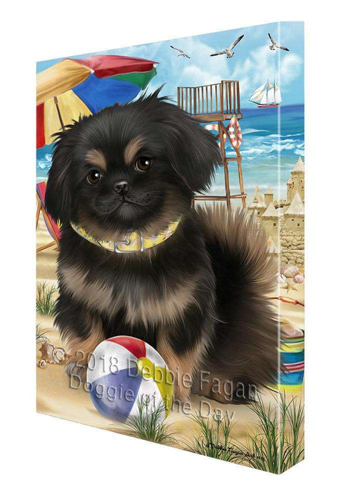 Pet Friendly Beach Pekingese Dog Canvas Wall Art CVS66364