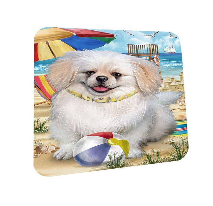 Pet Friendly Beach Pekingese Dog Coasters Set of 4 CST50024 Coasters Set of 4 CST50024