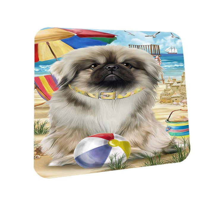 Pet Friendly Beach Pekingese Dog Coasters Set of 4 CST50025 Coasters Set of 4 CST50025