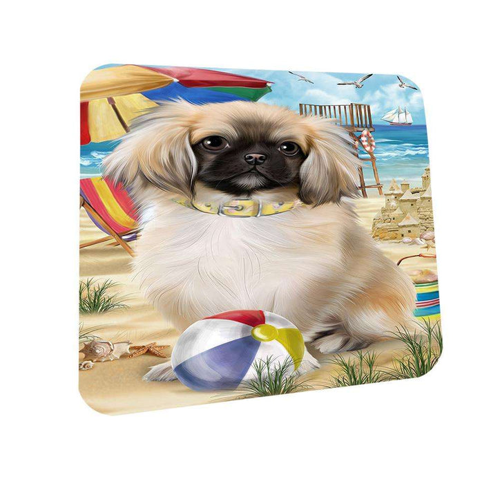 Pet Friendly Beach Pekingese Dog Coasters Set of 4 CST50026 Coasters Set of 4 CST50026