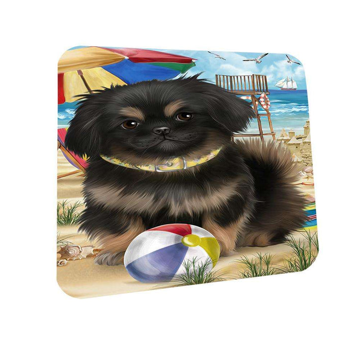 Pet Friendly Beach Pekingese Dog Coasters Set of 4 CST50027 Coasters Set of 4 CST50027