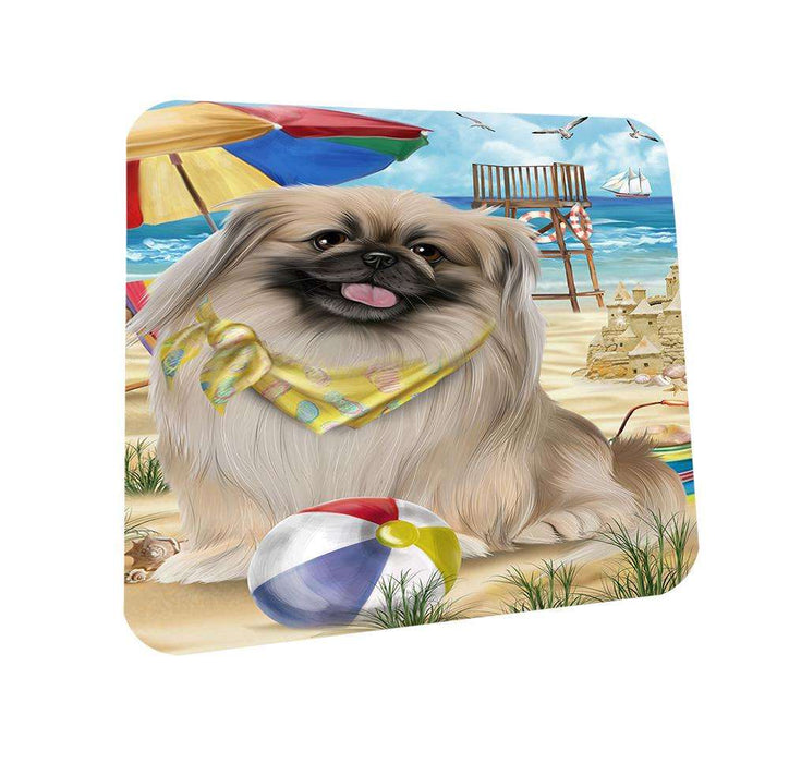 Pet Friendly Beach Pekingese Dog Coasters Set of 4 CST50028 Coasters Set of 4 CST50028