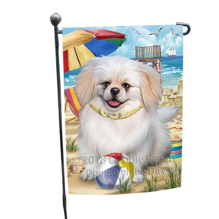 Pet Friendly Beach Pekingese Dog Garden Flag GFLG49894