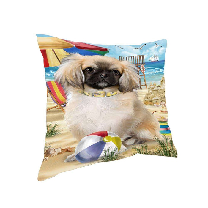 Pet Friendly Beach Pekingese Dog Pillow PIL56124