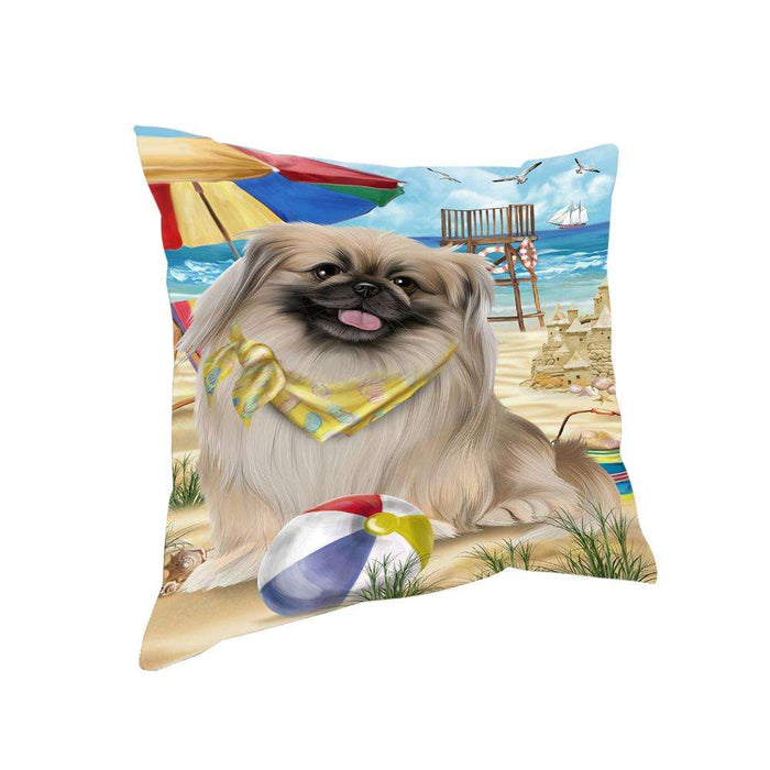 Pet Friendly Beach Pekingese Dog Pillow PIL56132