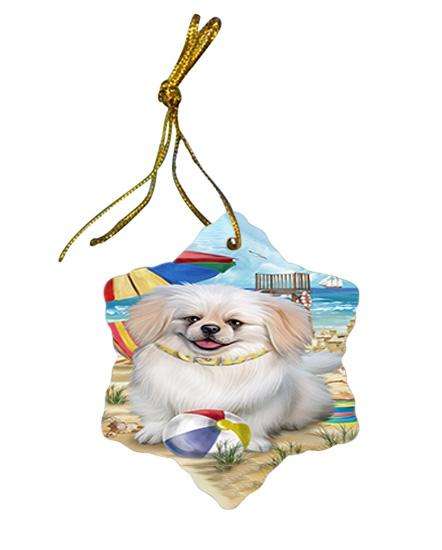 Pet Friendly Beach Pekingese Dog Star Porcelain Ornament SPOR50057