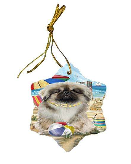 Pet Friendly Beach Pekingese Dog Star Porcelain Ornament SPOR50058