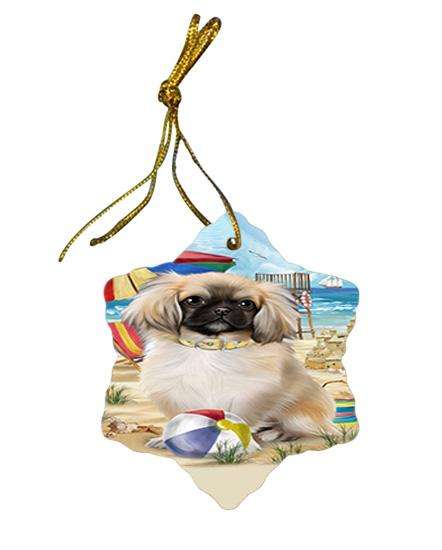 Pet Friendly Beach Pekingese Dog Star Porcelain Ornament SPOR50059