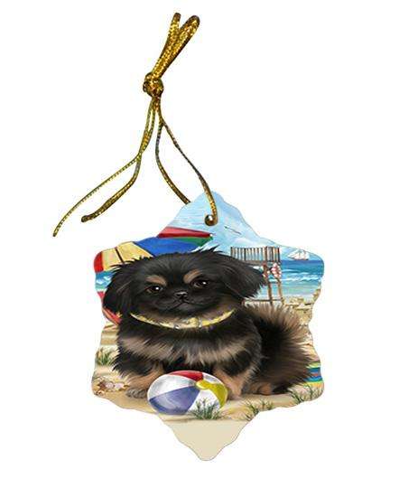 Pet Friendly Beach Pekingese Dog Star Porcelain Ornament SPOR50060