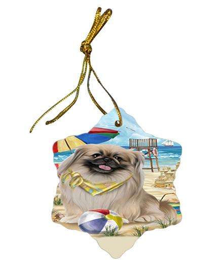 Pet Friendly Beach Pekingese Dog Star Porcelain Ornament SPOR50061