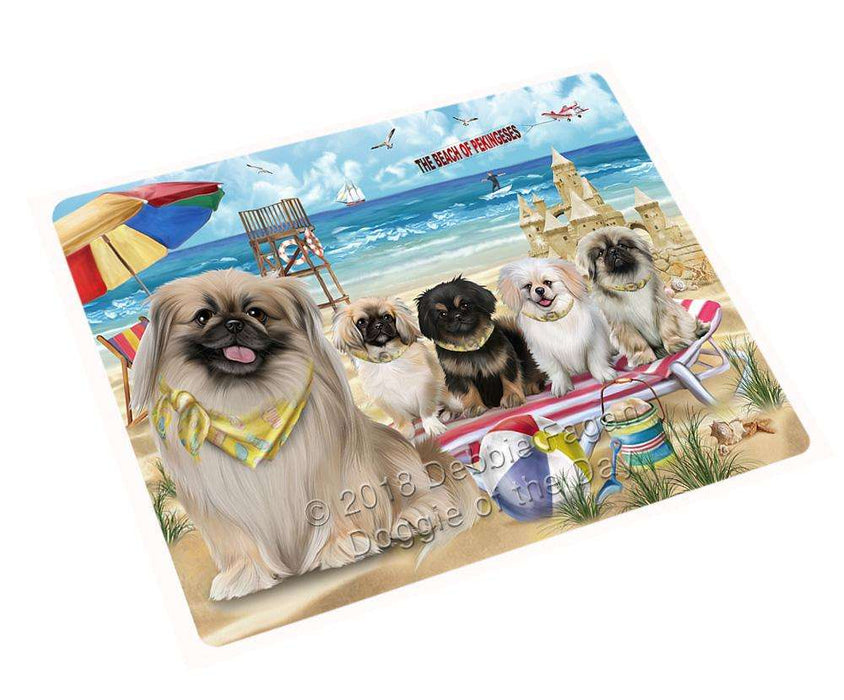 Pet Friendly Beach Pekingeses Dog Cutting Board C54060