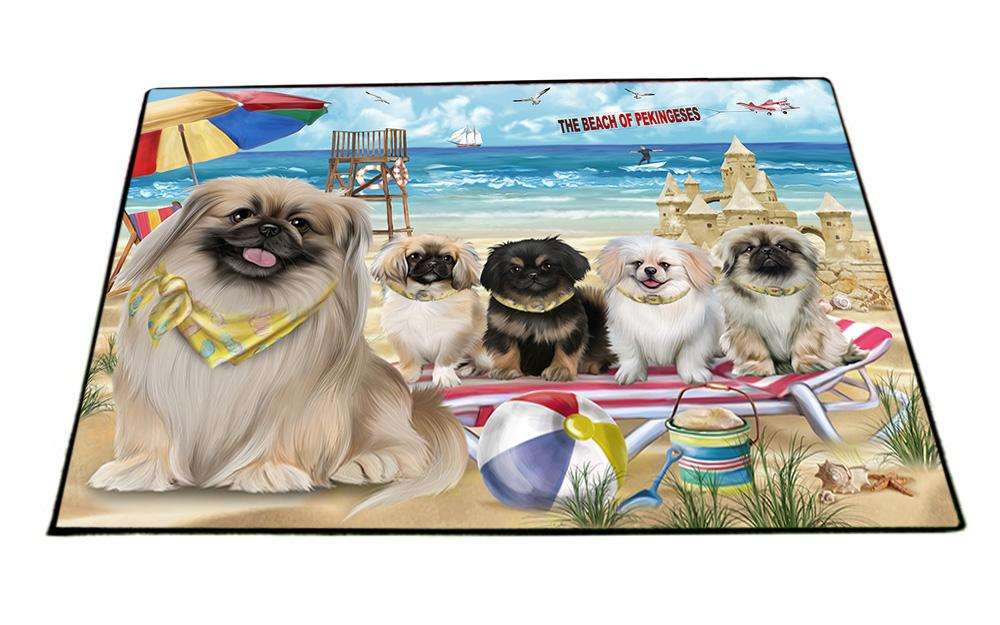 Pet Friendly Beach Pekingeses Dog Floormat FLMS50271