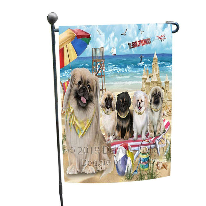 Pet Friendly Beach Pekingeses Dog Garden Flag GFLG49893