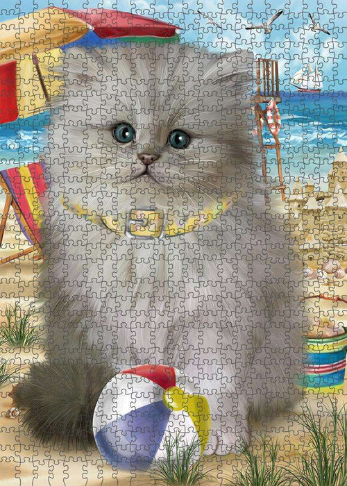 Pet Friendly Beach Persian Cat Puzzle with Photo Tin PUZL83852