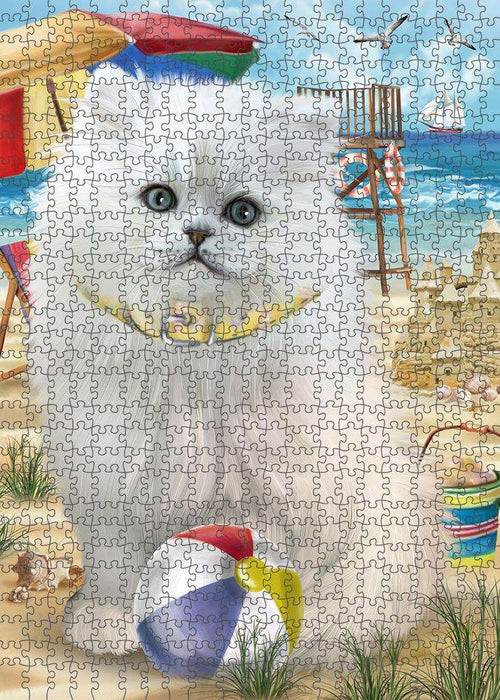 Pet Friendly Beach Persian Cat Puzzle with Photo Tin PUZL83856