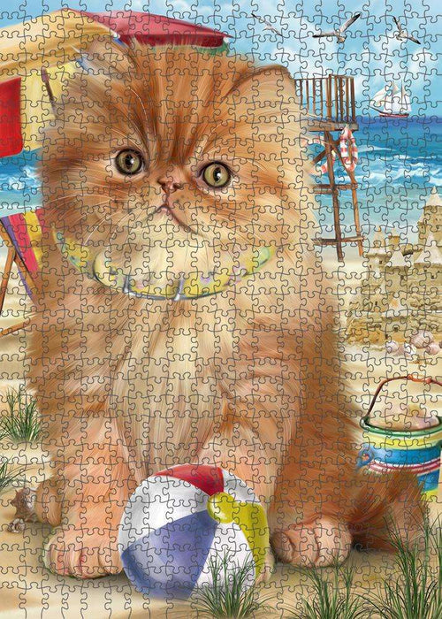 Pet Friendly Beach Persian Cat Puzzle with Photo Tin PUZL83860