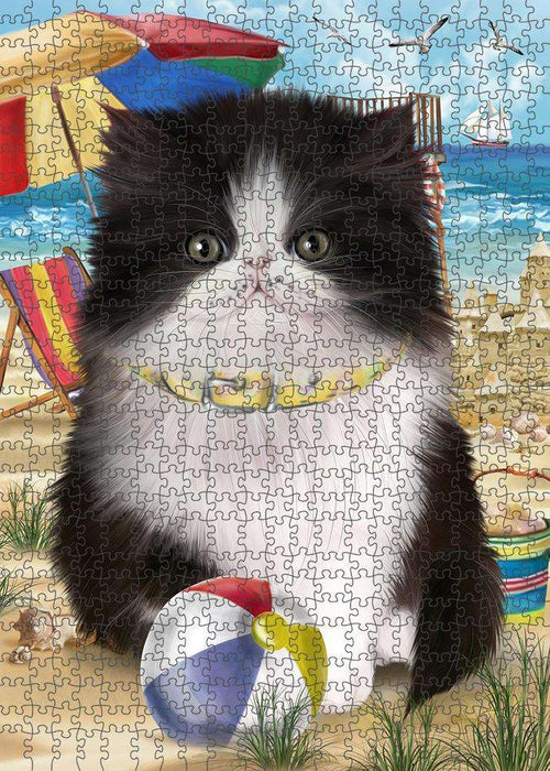 Pet Friendly Beach Persian Cat Puzzle with Photo Tin PUZL83864