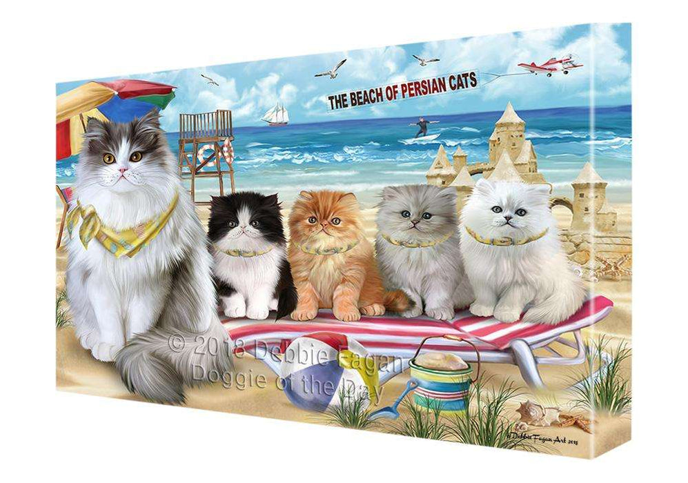 Pet Friendly Beach Persian Cats Canvas Print Wall Art Décor CVS105407