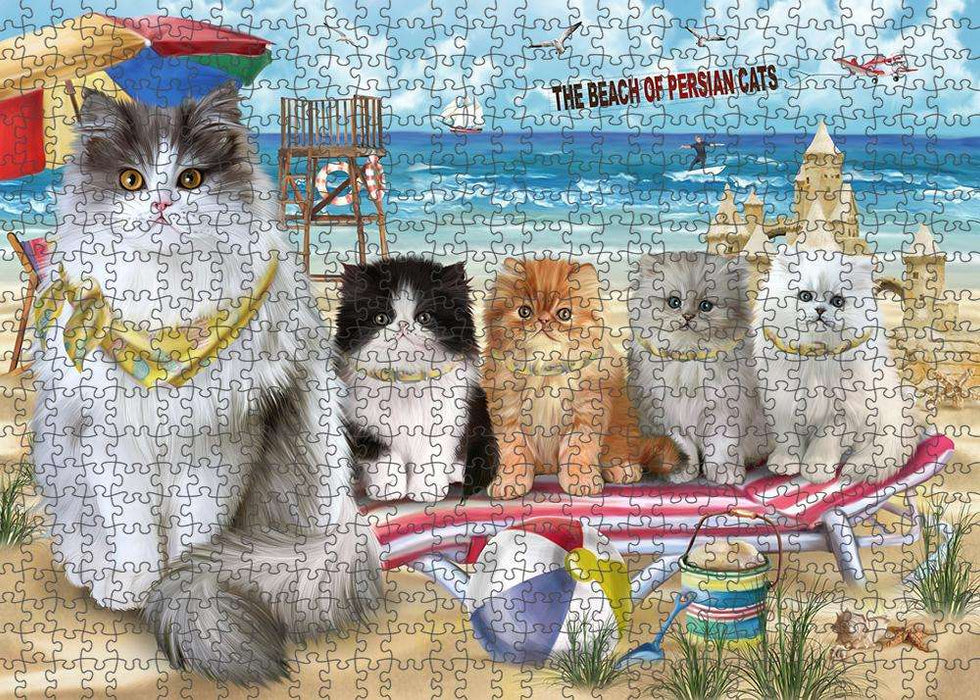 Pet Friendly Beach Persian Cats Puzzle with Photo Tin PUZL83848