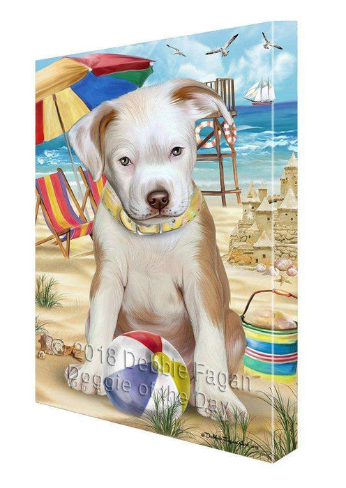 Pet Friendly Beach Pit Bull Dog Canvas Wall Art CVS53040