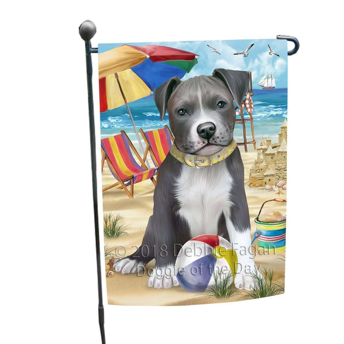 Pet Friendly Beach Pit Bull Dog Garden Flag GFLG48569