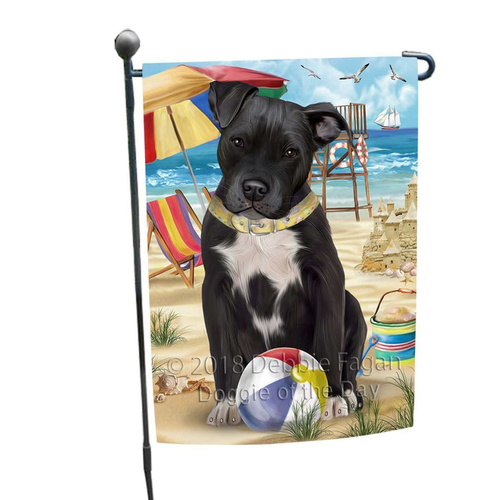 Pet Friendly Beach Pit Bull Dog Garden Flag GFLG48571