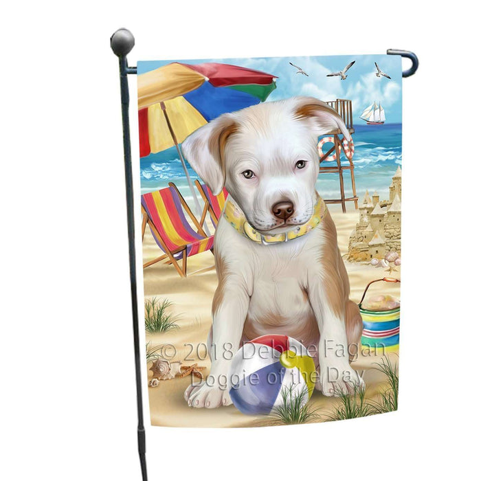Pet Friendly Beach Pit Bull Dog Garden Flag GFLG48572